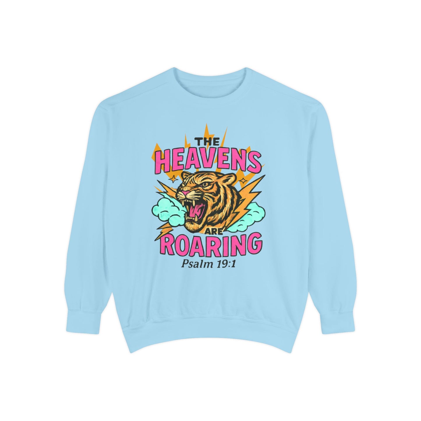 Roaring Heavens Sweatshirt – Psalm 19:1 Graphic Crewneck
