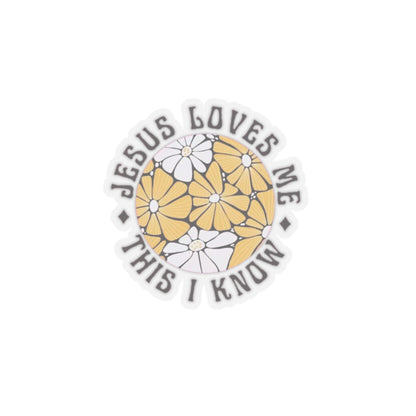 JESUS LOVES ME THIS I KNOW TRANSPARENT STICKER