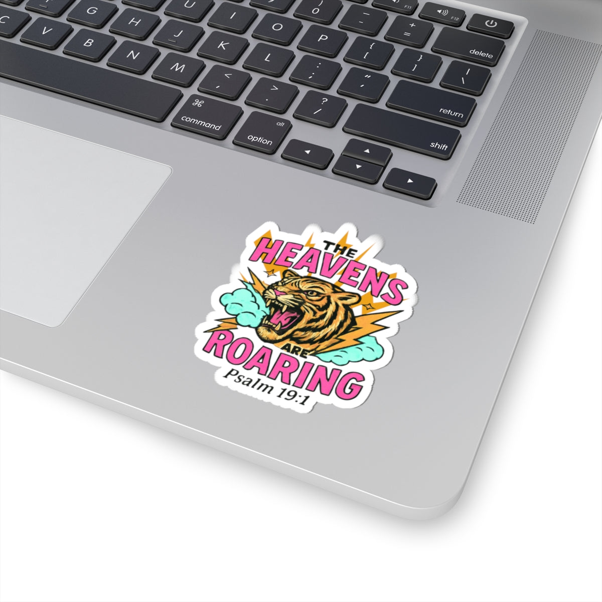 Sticker — "The Heavens Are Roaring" Tiger Psalm 19:1 Kiss-Cut Sticker