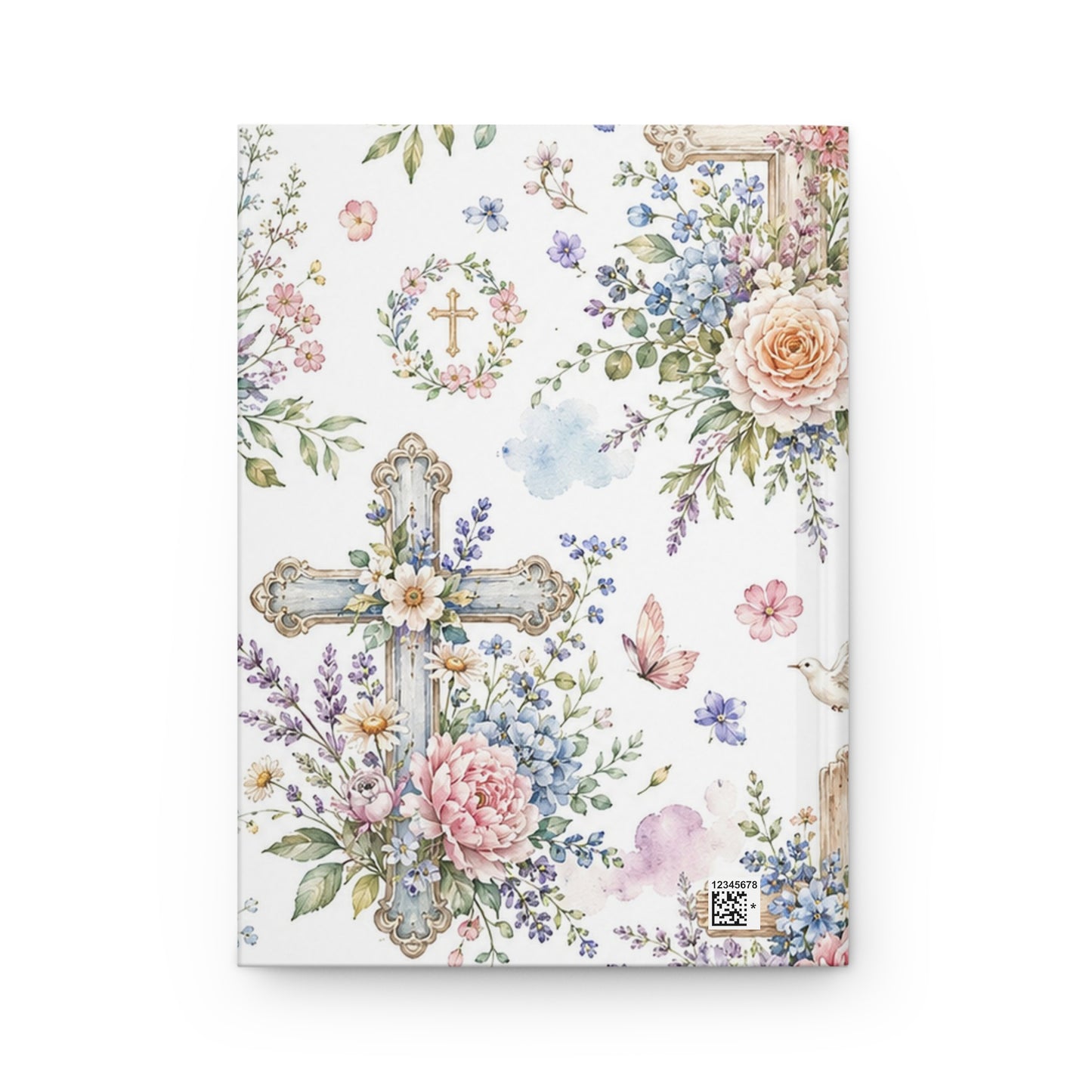 Floral Cross Hardcover Journal — Christian Prayer & Scripture Notebook