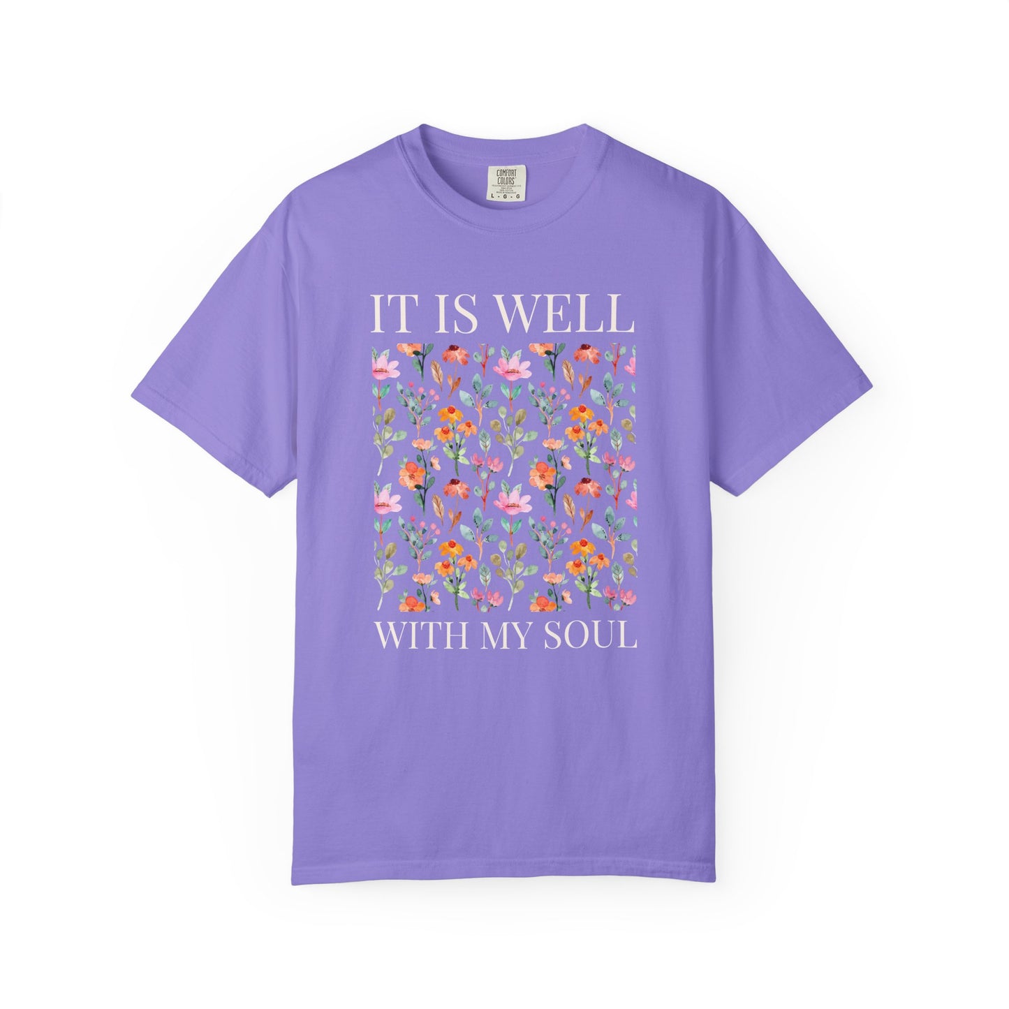 Floral Field T-Shirt — Watercolor Wildflower Pattern