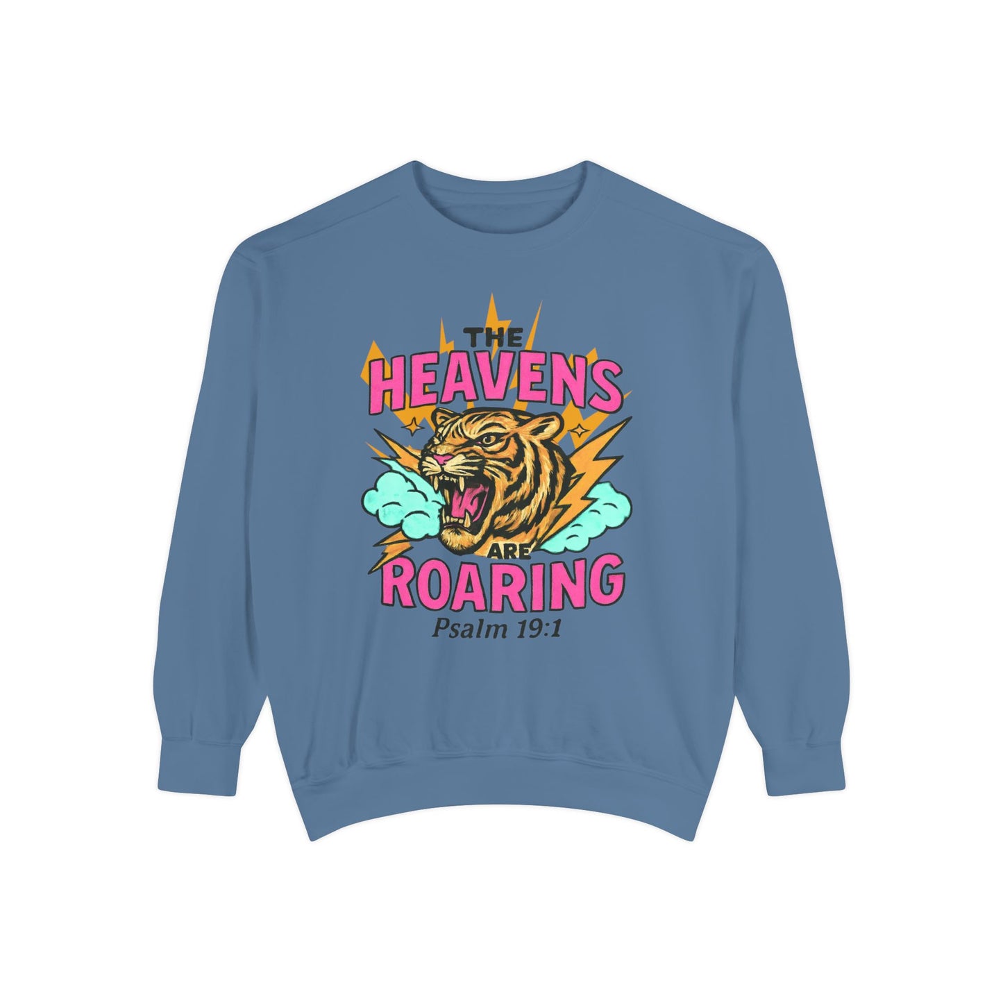 Roaring Heavens Sweatshirt – Psalm 19:1 Graphic Crewneck