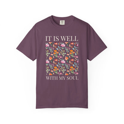 Floral Field T-Shirt — Watercolor Wildflower Pattern