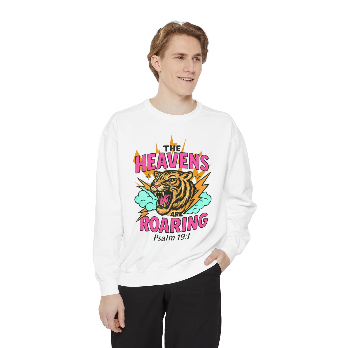 Roaring Heavens Sweatshirt – Psalm 19:1 Graphic Crewneck