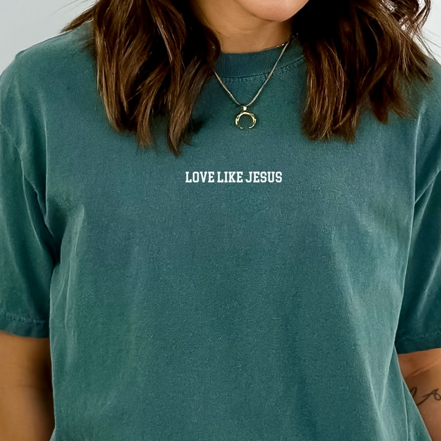 EMBROIDERED LOVE LIKE JESUS UNISEX TEE