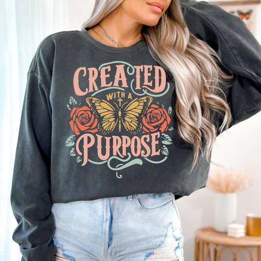 CREATED WITH A PURPOSE UNISEX CREWNECK