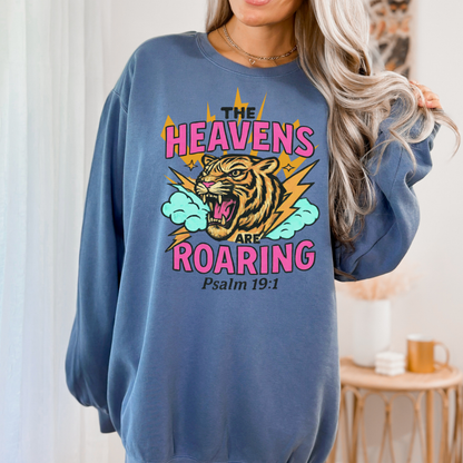 Roaring Heavens Sweatshirt – Psalm 19:1 Graphic Crewneck