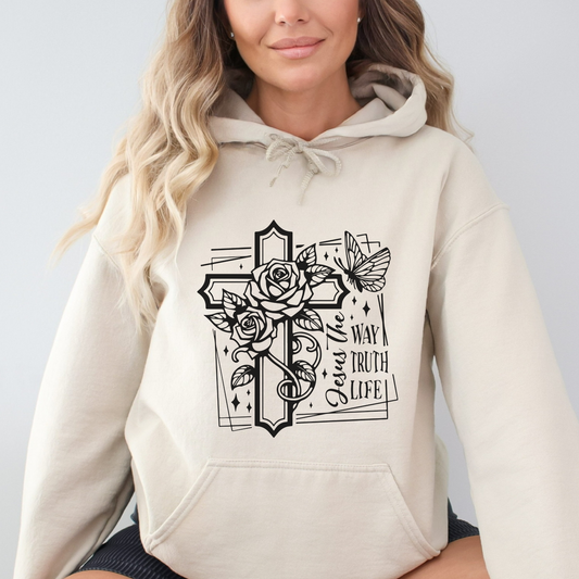 JESUS THE WAY THE TRUTH THE LIFE UNISEX HOODIE