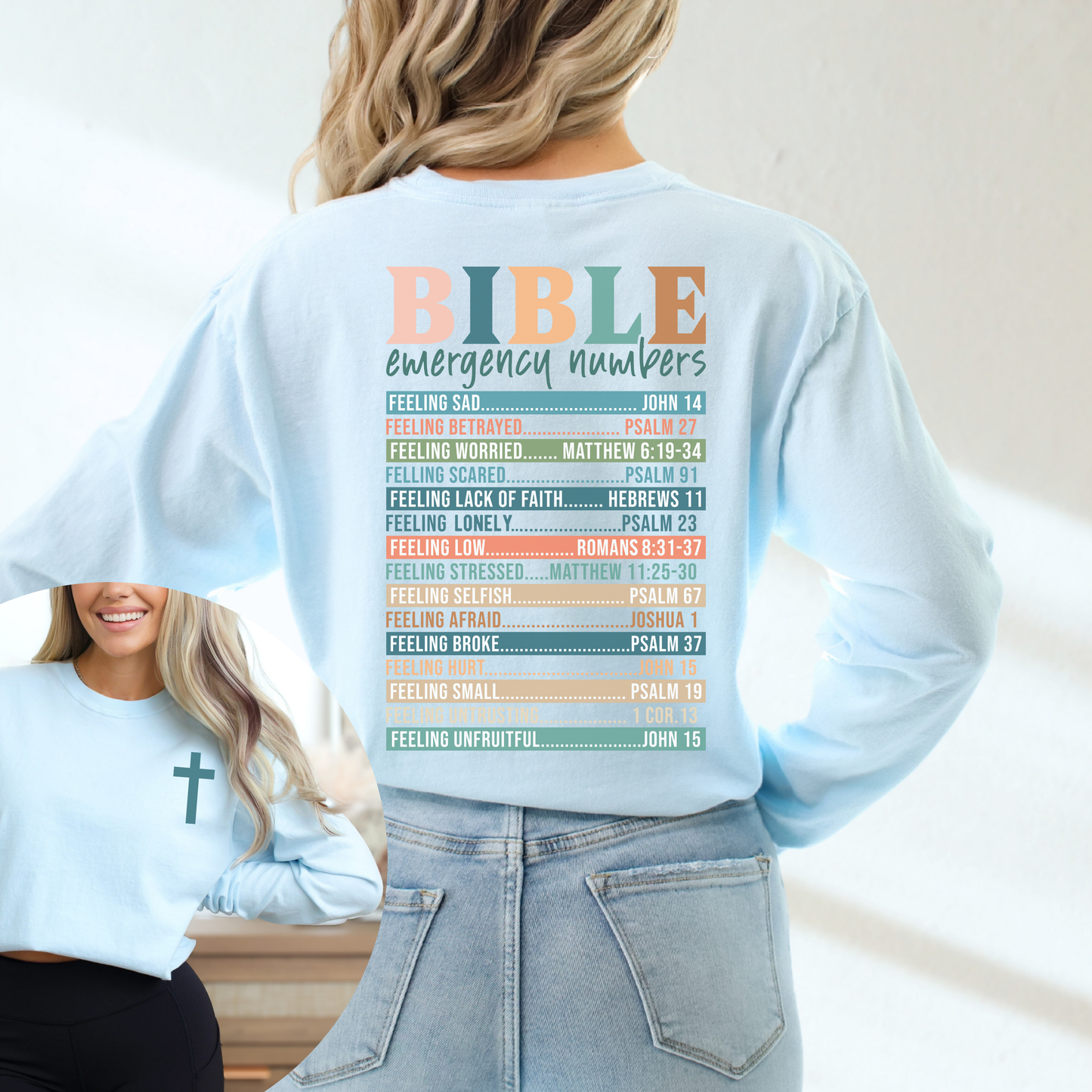 BIBLE NUMBERS LONG SLEEVE UNISEX TEE