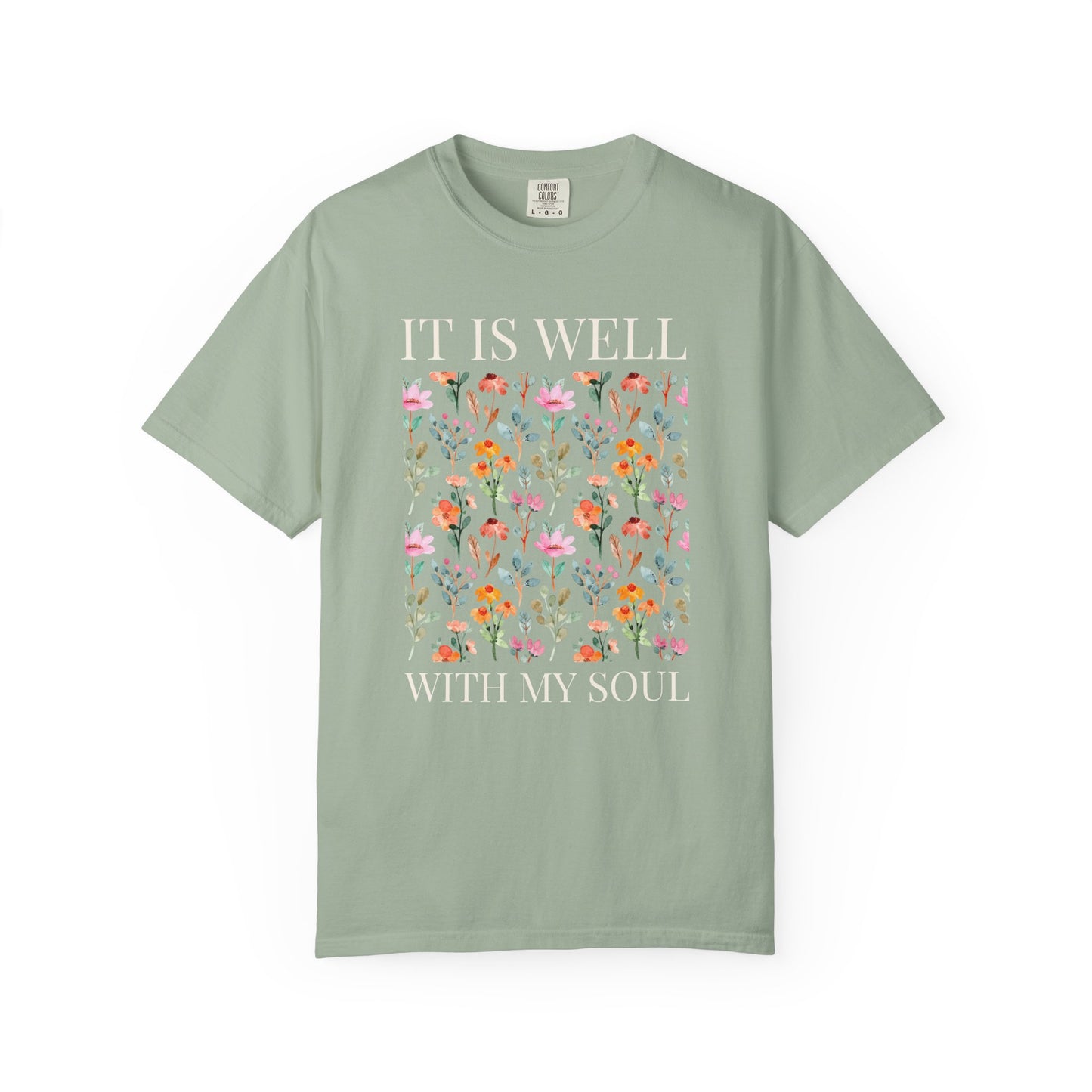 Floral Field T-Shirt — Watercolor Wildflower Pattern