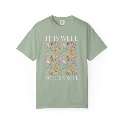 Floral Field T-Shirt — Watercolor Wildflower Pattern