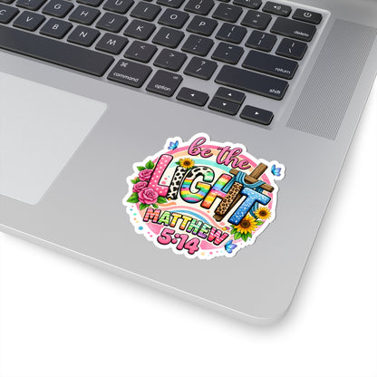 Be the Light Matthew 5:14 Sticker — Colorful Christian Faith Vinyl Kiss-Cut