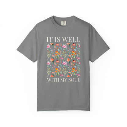 Floral Field T-Shirt — Watercolor Wildflower Pattern