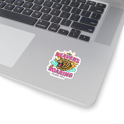 Sticker — "The Heavens Are Roaring" Tiger Psalm 19:1 Kiss-Cut Sticker