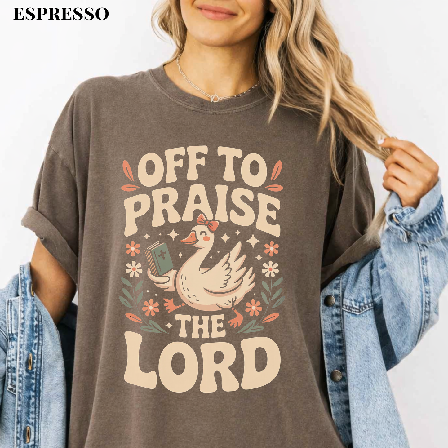 Christian T-Shirt — "Off to Praise the Lord"