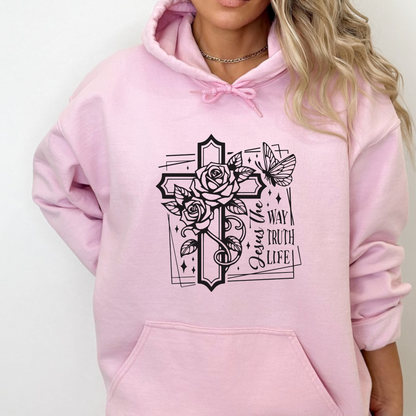 JESUS THE WAY THE TRUTH THE LIFE UNISEX HOODIE