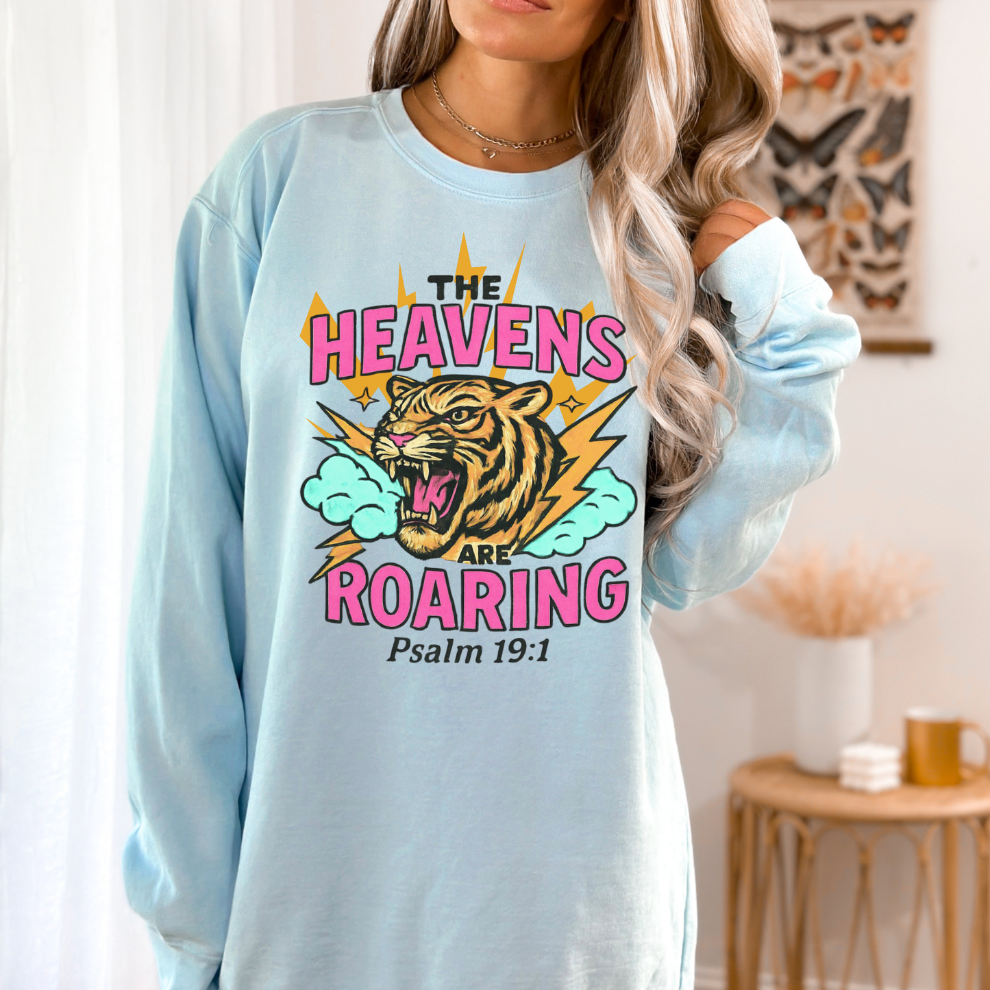 Roaring Heavens Sweatshirt – Psalm 19:1 Graphic Crewneck