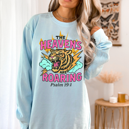 Roaring Heavens Sweatshirt – Psalm 19:1 Graphic Crewneck