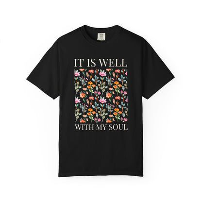 Floral Field T-Shirt — Watercolor Wildflower Pattern