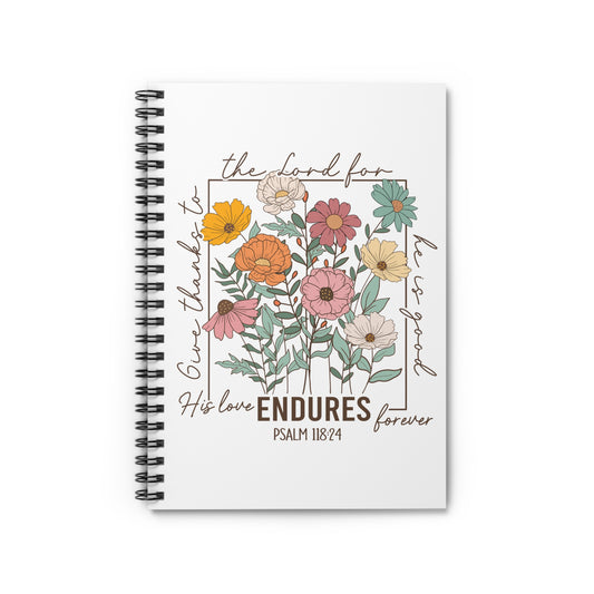 GIVE THANKS TO THE LORD SPIRAL NOTEBOOK