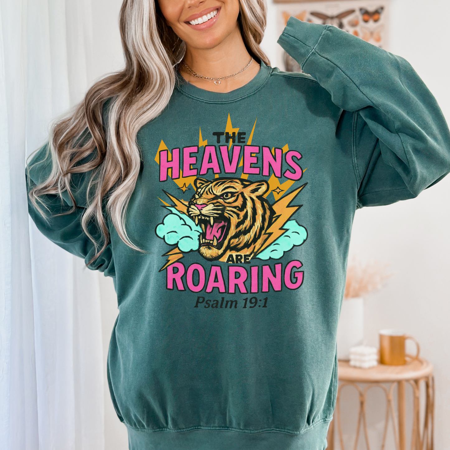 Roaring Heavens Sweatshirt – Psalm 19:1 Graphic Crewneck