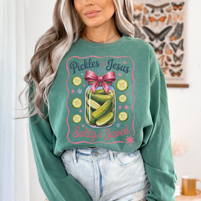 Pickles & Jesus 'Salty & Saved' Sweatshirt