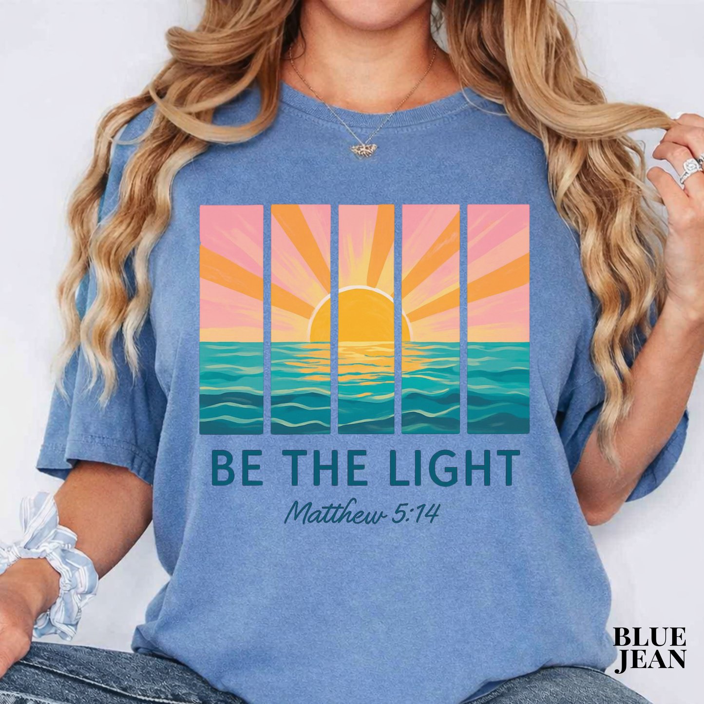 Be The Light Sunset T-Shirt — Matthew 5:14 Christian Tee