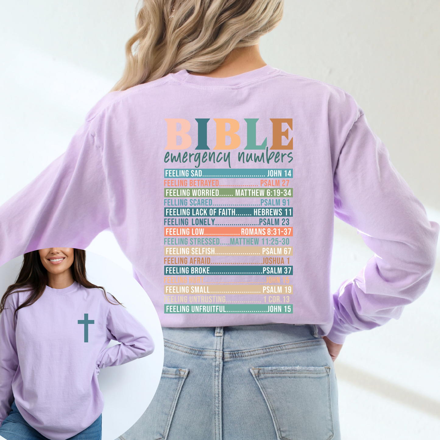 BIBLE NUMBERS LONG SLEEVE UNISEX TEE