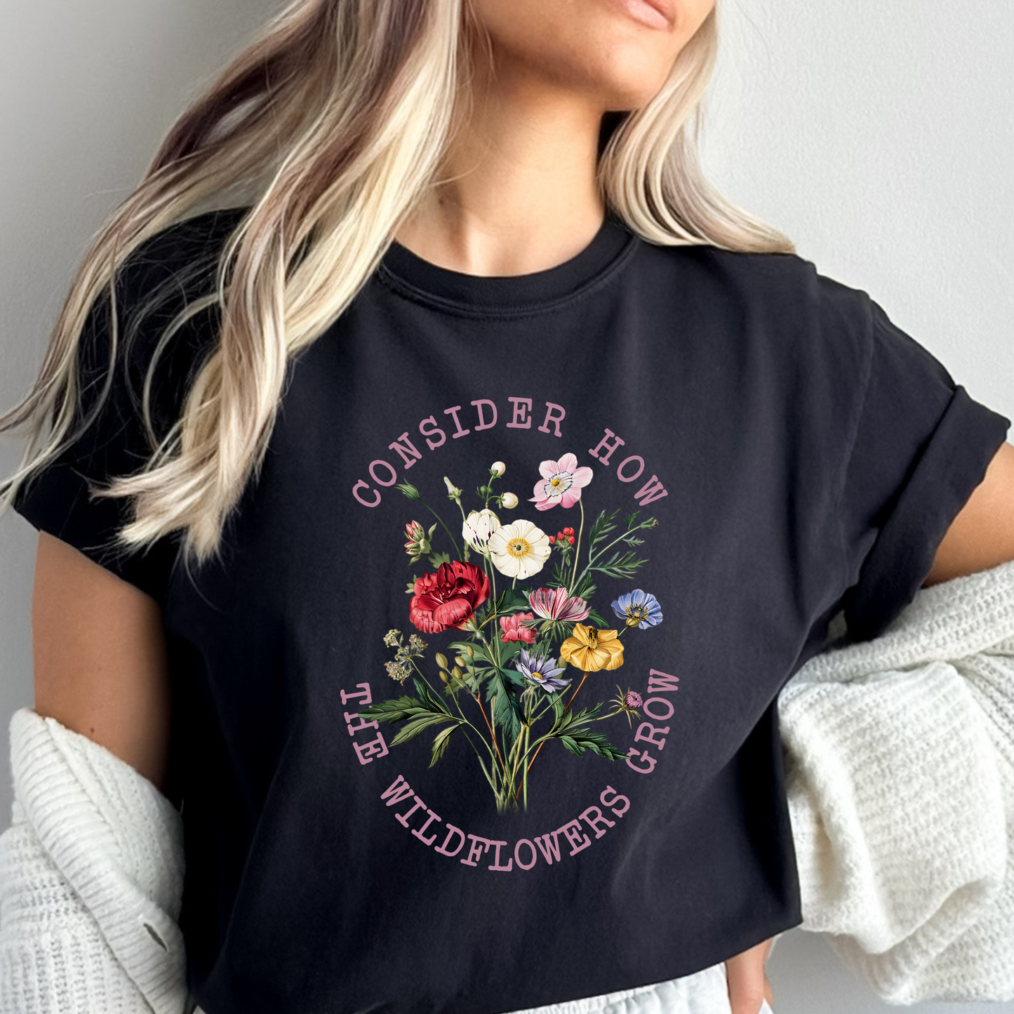 CONSIDER HOW THE WILDFLOWERS GROW UNISEX TEE