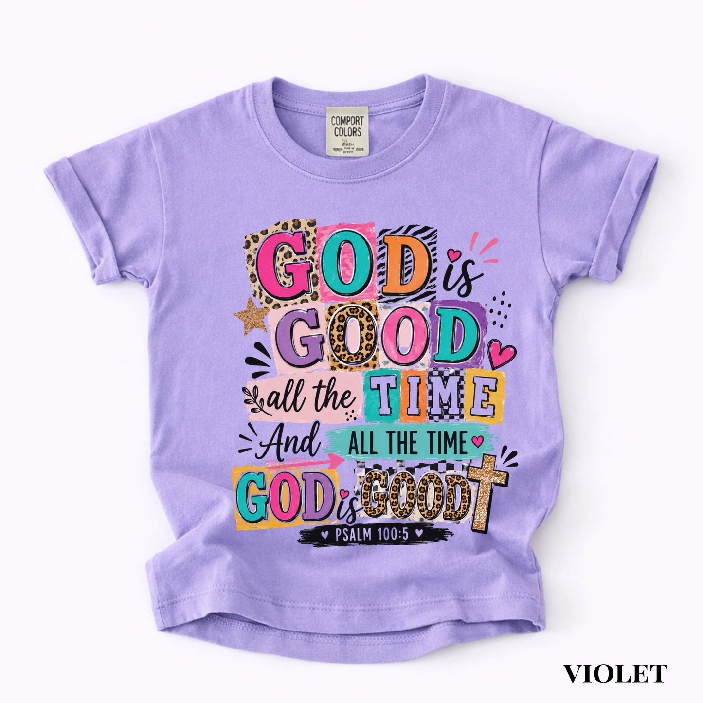Youth Tee — Colorful 'God Is Good All The Time' Inspirational Christian Shirt
