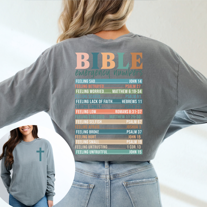 BIBLE NUMBERS LONG SLEEVE UNISEX TEE