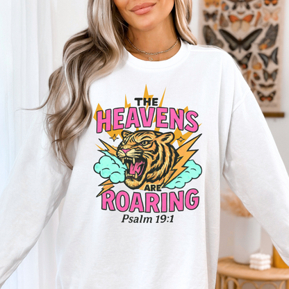 Roaring Heavens Sweatshirt – Psalm 19:1 Graphic Crewneck