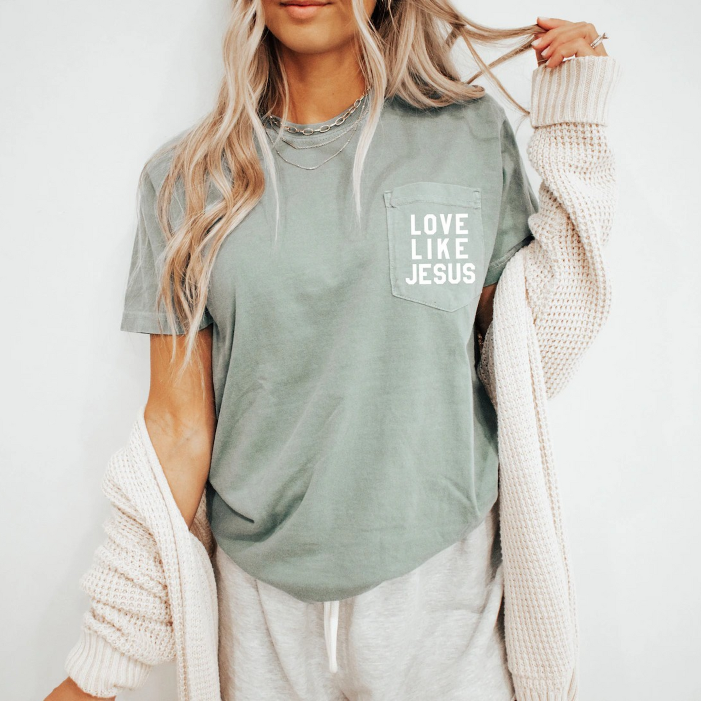 LOVE LIKE JESUS POCKET TEE