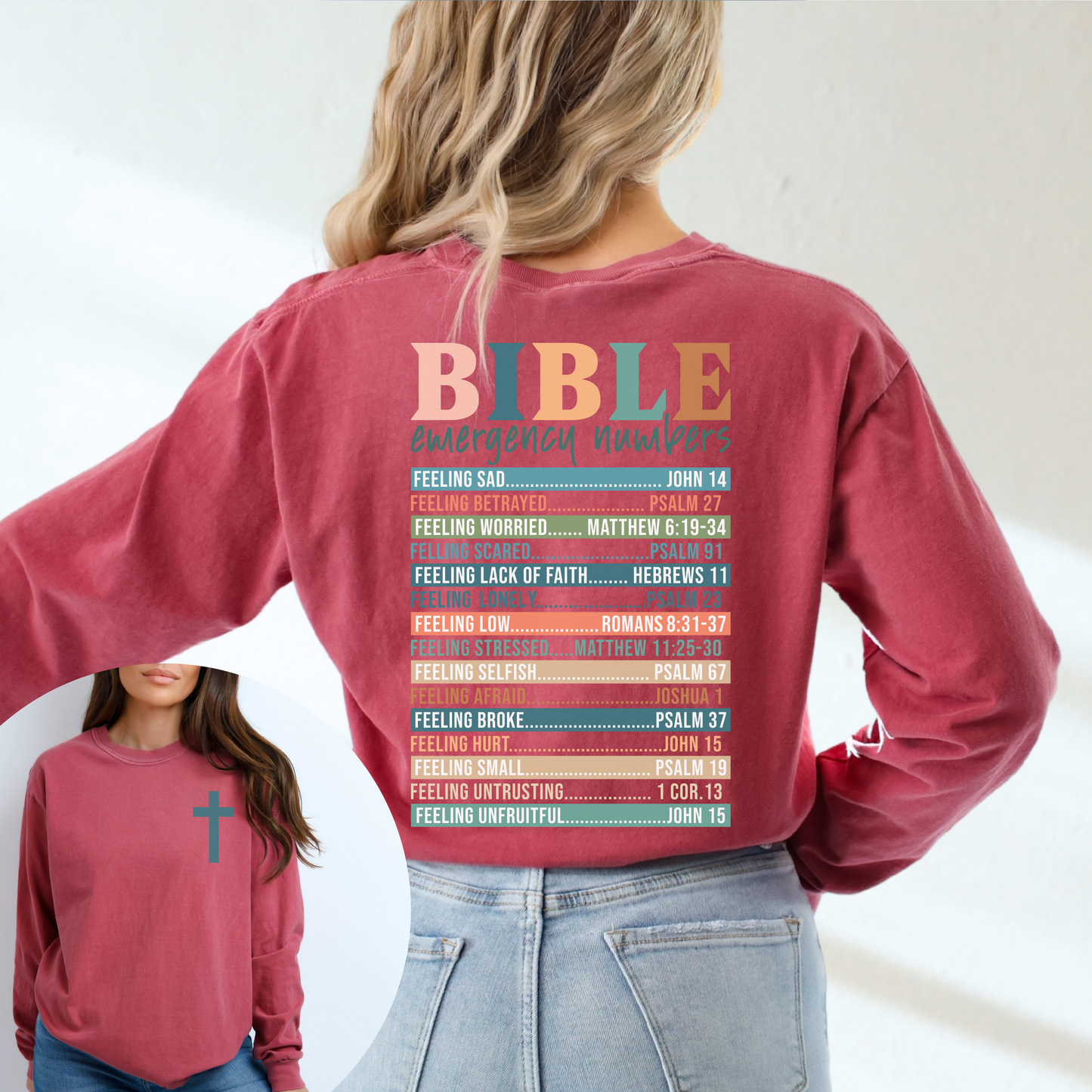 BIBLE NUMBERS LONG SLEEVE UNISEX TEE