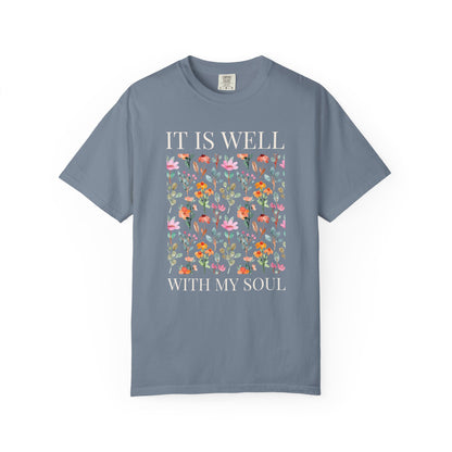 Floral Field T-Shirt — Watercolor Wildflower Pattern