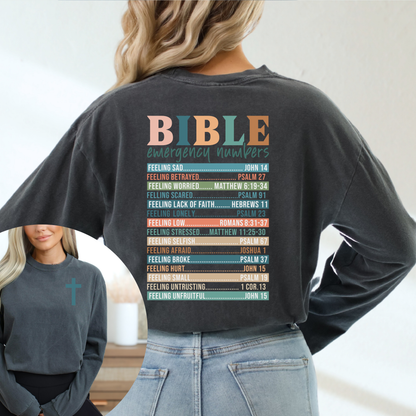 BIBLE NUMBERS LONG SLEEVE UNISEX TEE