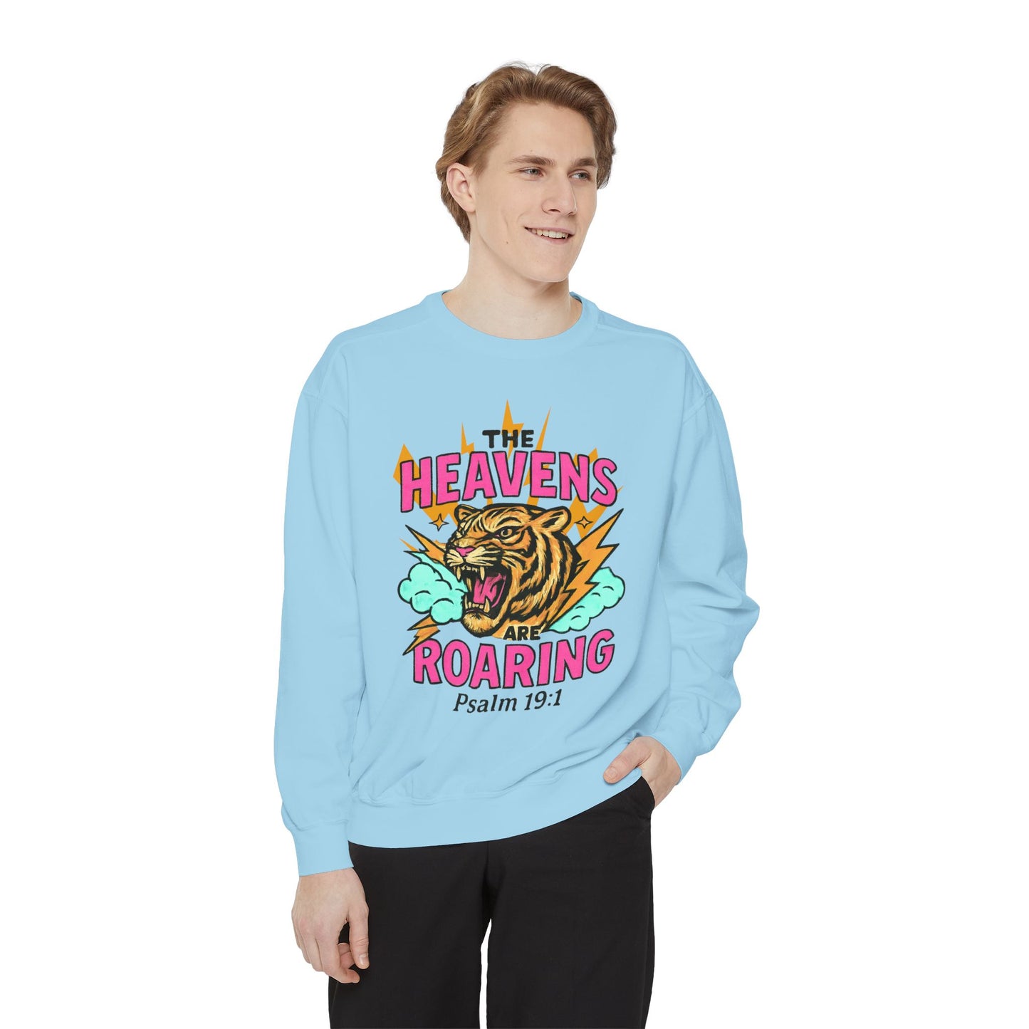Roaring Heavens Sweatshirt – Psalm 19:1 Graphic Crewneck