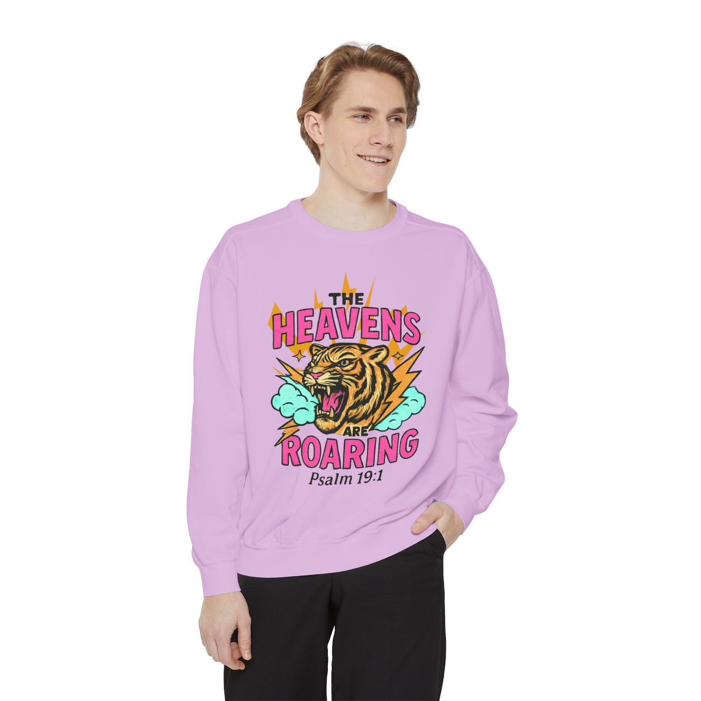 Roaring Heavens Sweatshirt – Psalm 19:1 Graphic Crewneck