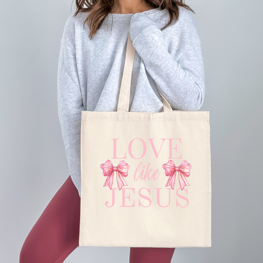 LOVE LIKE JESUS CANVAS TOTE BAG