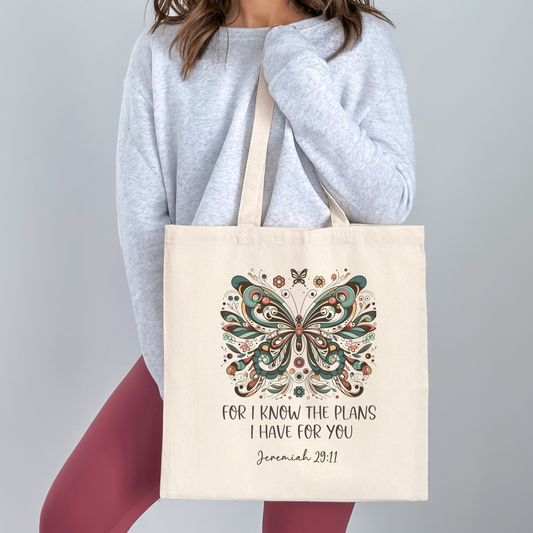 FOR I KNOW THE PLANS I HAVE FOR YOU TOTE BAG